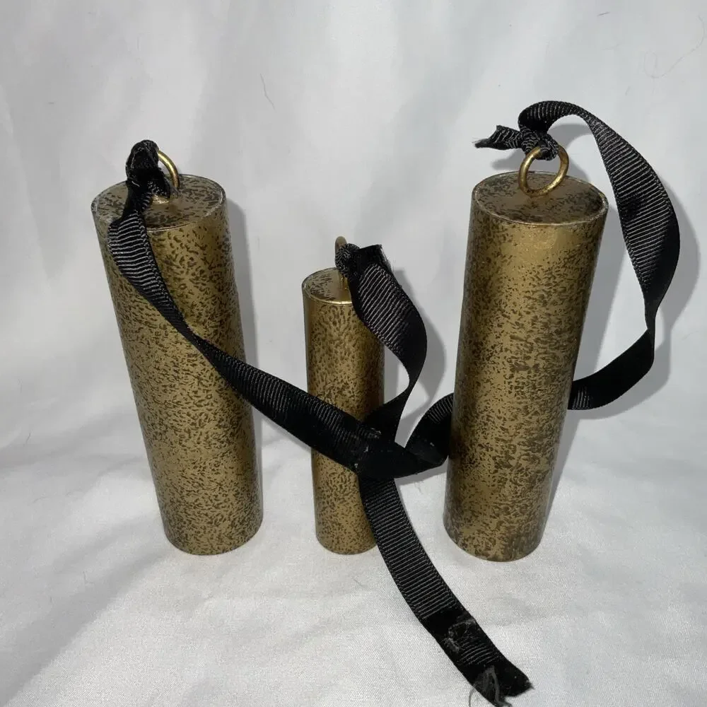 3 LONG TAPERED GOLD BELLS CRAFT CHRISTMAS 4 & 5 IN